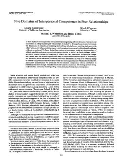 Five domains of interpersonal competence in peer relations.