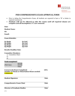 Comprehensive Exam Departmental Schedule Approval Form