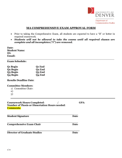 Comprehensive Exam Departmental Schedule Approval Form