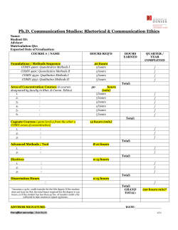 Ph.D. Communication Studies: Rhetorical and Communication Ethics