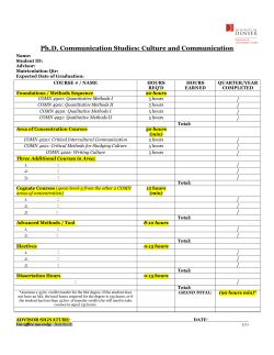 Ph.D. Communication Studies: Culture and Communication