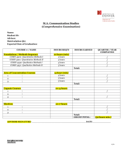 M.A. Communication Studies (Comprehensive Examination)