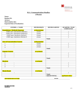 M.A. Communication Studies (Thesis)