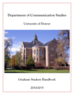 Graduate Student Departmental Handbook 2014-2015