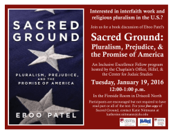 DU Student Book Discussion, Eboo Patel's "Sacred Ground" (Jan. 19, 2016)
