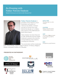 An Evening with Fr. Patrick Desbois, Noted Holocaust Genocide Researcher