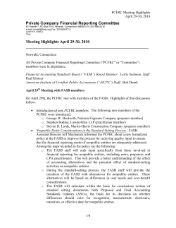 PCFRC Releases Meeting Highlights, Differential Accounting for Private Companies Discussed
