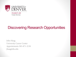 How to find Research Opportunities