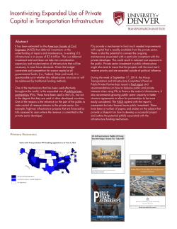 Incentivizing Expanded Use of Private Capital in Transportation Infrastructure