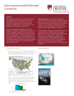 Improving Intermodal/Multimodal Connectivity