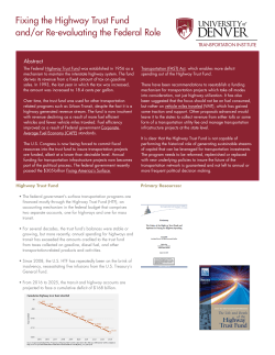 Fixing the Highway Trust Fund and/or Re-evaluating the Federal Role