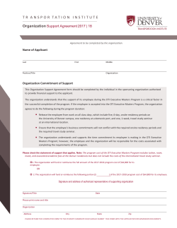 Organizational Sponsorship Agreement&nbsp;