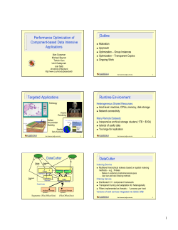 Performance Optimization of Component-based Data Intensive Applications