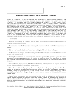 Cisco IronPort End User License Agreement (EULA)