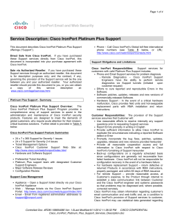 Cisco IronPort Platinum Plus Support Program