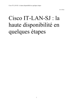 Cisco IT-LAN-SJ : la haute disponibilit en quelques tapes