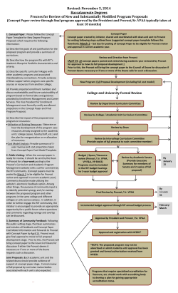 Concept Paper Timelines: Undergraduate Degree