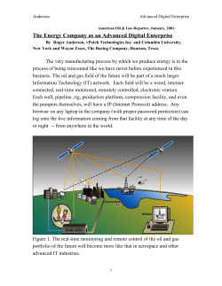 American Oil & Gas Reporter, January, 2001. The Energy Company as an Advanced Digital Enterprise