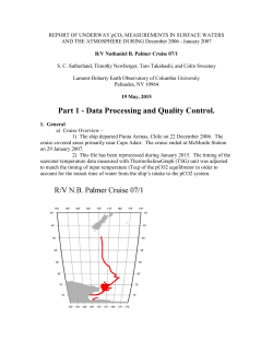 R/V N. B. Palmer Cruise 07/1 Documentation (.pdf)