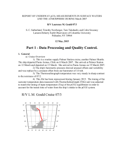 R/V L. M. Gould Cruise 07/3 Documentation (.pdf)