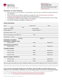Schedule of Oral Defense