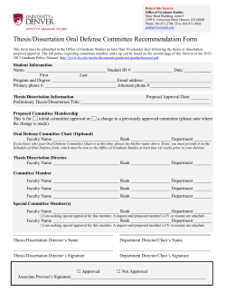 Thesis Committee Form