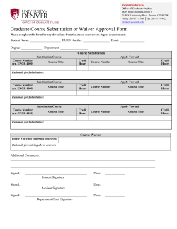Graduate Course Substitution of Waiver