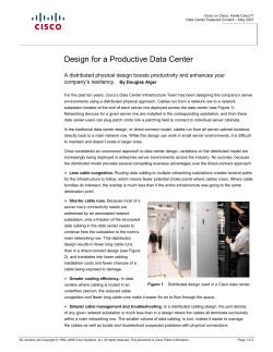 download PDF file Design for a Productive Data Center 566KB