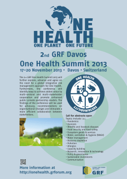 GSSW Co-Hosting Partner of 2013 Global Risk Forum One Health Summit, Nov. 17-20 in Davos, Switzerland