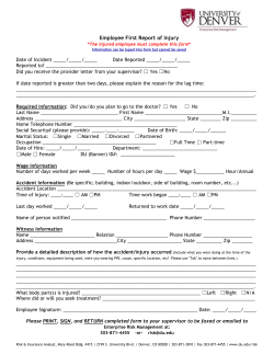Employee First Report of Injury