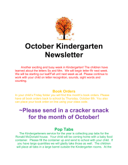 October Kindergarten Newsletter