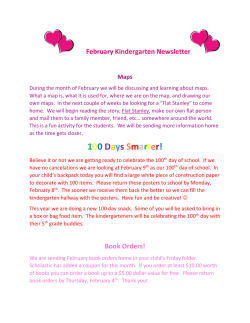 February Kindergarten Newsletter 2016