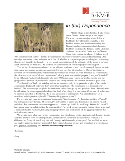 In(ter)-Dependence