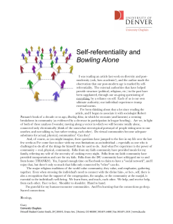 Self-Referentiality and Bowling Alone