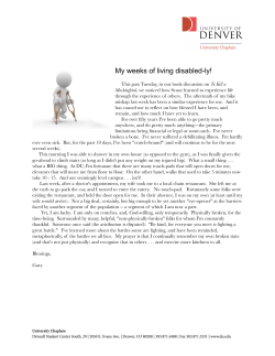 My Weeks of Living Disabled-ly