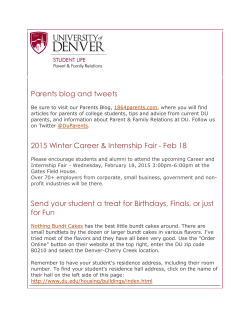 February 2015 Parents at DU newsletter