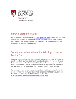March 2015 Parents at DU Newsletter