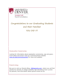 Parents at DU - May 2015 newsletter