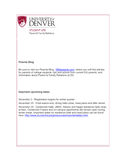 DU Parents oct 2015 newsletter