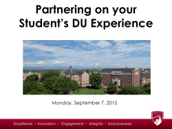 Partnering on Your Student's DU Experience
