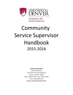 Community Service Supervisor Handbook