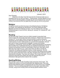 January newsletter