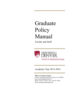 Graduate Policy Manual