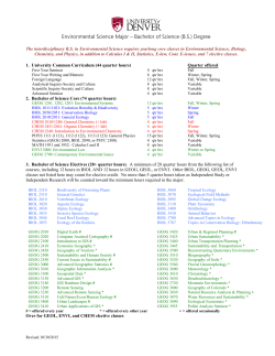 Bachelor of Science, Environmental Science