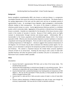 Disinfecting Mad-Cow Diseased Beef: A Heat Transfer Approach