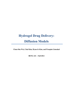 Hydrogel Drug Delivery: Diffusion Models