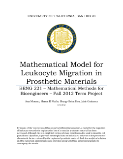 Mathematical Model for Leukocyte Migration in Prosthetic Materials