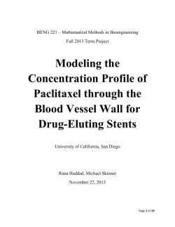 Modeling the Concentration Profile of Paclitaxel through the Blood Vessel Wall for Drug-Eluting Stents