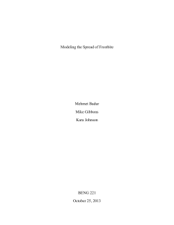 Modeling the Spread of Frostbite