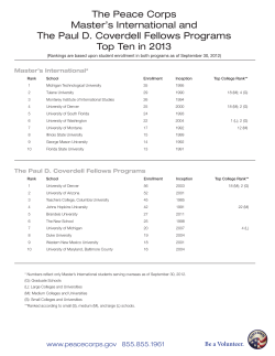 Peace Corps' latest rankings (PDF)